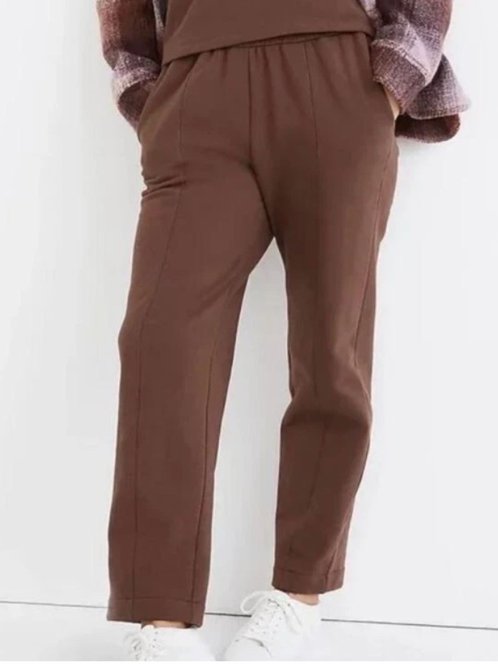 Madewell ribbed Brown High-Waist Casual sweatpants straight leg
